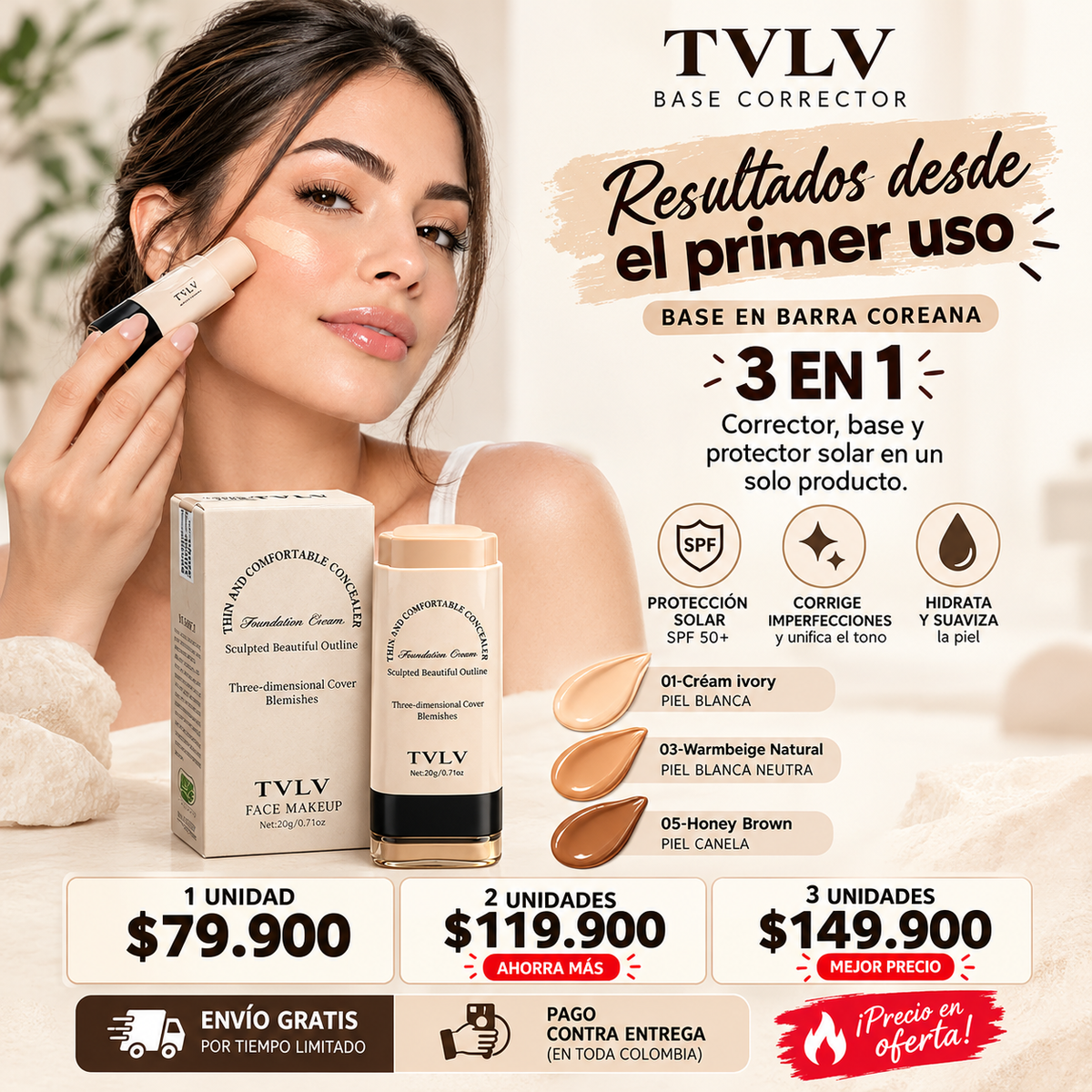 base corrector tvlv 3 en 1