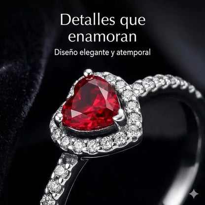 ❤️Set Anillo promesa de amor❤️ Baño Plata