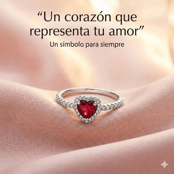 ❤️Set Anillo promesa de amor❤️ Baño Plata